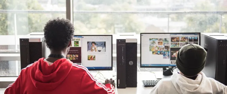 Students at PC screens