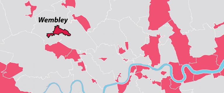 Wembley on a map