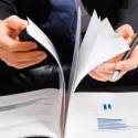 Businessman reading a report