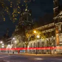 Victoria and Albert museum at night