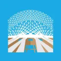 Drawing of internet over building