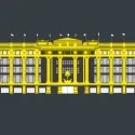Drawing of a yellow fashion unit