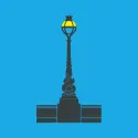Drawing of a London Victorian lamp post