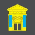 Drawing of a yellow building