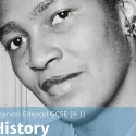 Teaching black history front face in black and white 