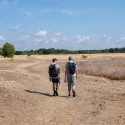 People walking through a London park