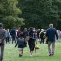A crowd of people in a park