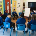 Primary school children in classroom. 