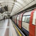 A tube train at the platform 
