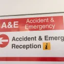 Hospital sign for accident and emergency reception