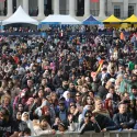 Large crowd of people at trafalgar square