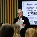 Caroline Russell speaks at Transport For All's launch event