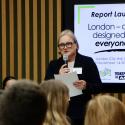Caroline Russell speaks at Transport For All's launch event
