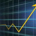 Arrow up on a background chart