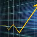 Arrow up on a background chart