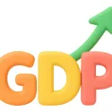 GDP text with an arrow pointing up