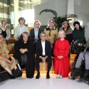 Members of the Liberty Advisory Group sat on benches with two people in wheelchairs, with the Mayor Sadiq Khan and Deputy Mayor for Culture and Creative Industries