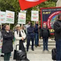 Caroline Russell at RMT demonstration 