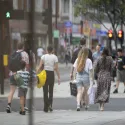 Pedestrians in Oxford Street in central London
