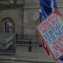 Placard against antisemitism