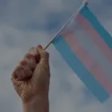 Trans flag in fist