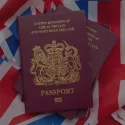 British passport and Union Jack