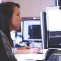 Young women at computer
