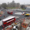 Aerial view of Elephant and Castle roundabout