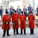 Four veterans outside City Hall on Armed Forces Day