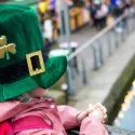 Boy in shamrock hat in Camden