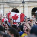 Crowd in Trafalgar Square for Canada Day 