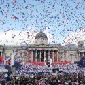 Confetti in Trafalgar Square