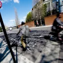 A segregated cycle lane, part of Cycle Superhighway 5