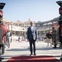 The Mayor of London, Sadiq Khan, crosses the India-Pakistan land border