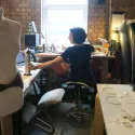 An independent designer in her studio