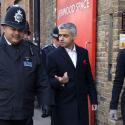Mayor of London and Sophie Linden talking to a police officer