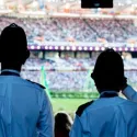 Officers patrolling at a match