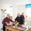 Older people cooking
