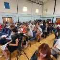 Residents at the Brittania Vilage Hall meeting