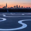 London skyline at dusk
