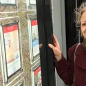 Sian Berry AM outside an estate agent