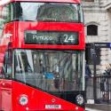 Bus outside a tube station entrance