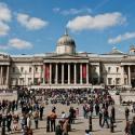 Trafalgar Square tourists 