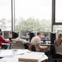 Students researching on computers