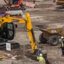 Excavator on construction site