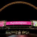 #LondonisOpen display lights up at Wembley Stadium