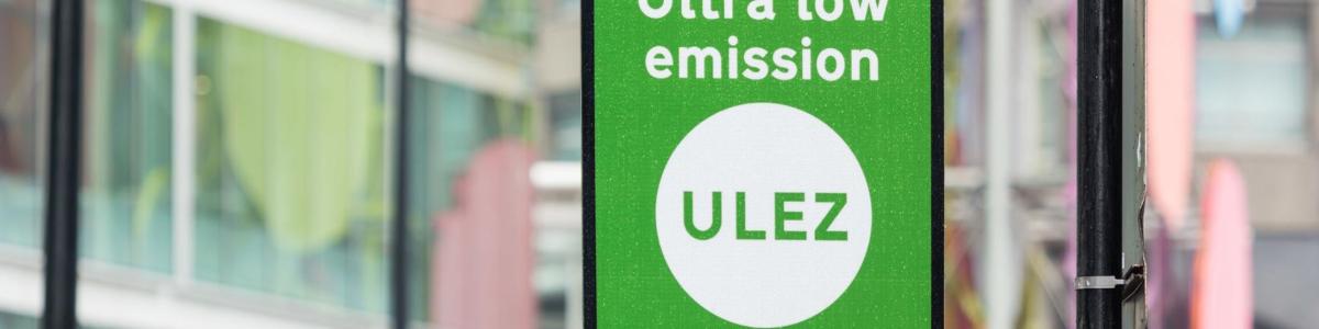 Street sign of the Ultra Low Emission Zone
