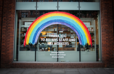 Rainbow painted on a shop window