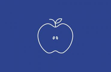 Icon of an apple on a blue background