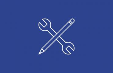 Icon of tools on a blue background